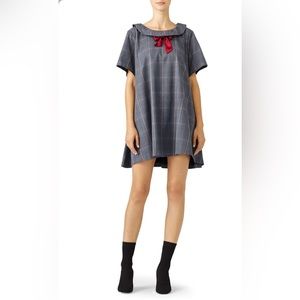 Viva Aviva Plaid Samantha Bow Shift Dress Size 10